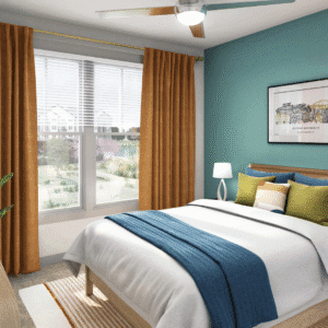 Bedroom With Bed & Window